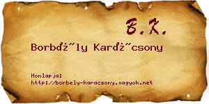 Borbély Karácsony névjegykártya